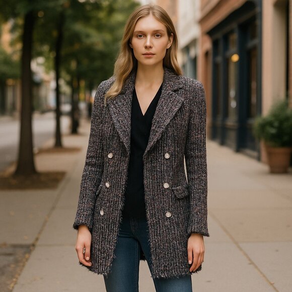 fresh twist Jackets & Blazers - NWT FRESH TWIST TWEEDGLITTER THREAD MULTICOLOR PEARL BUTTON BLAZER JACKET